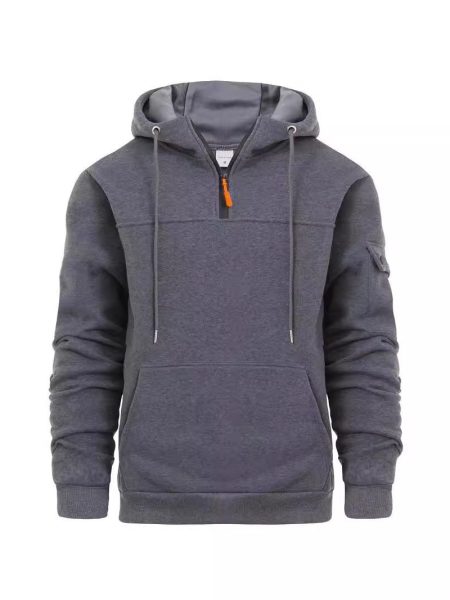 Men's Loose Sweater Half Zipper Hooded Sweatshirt
