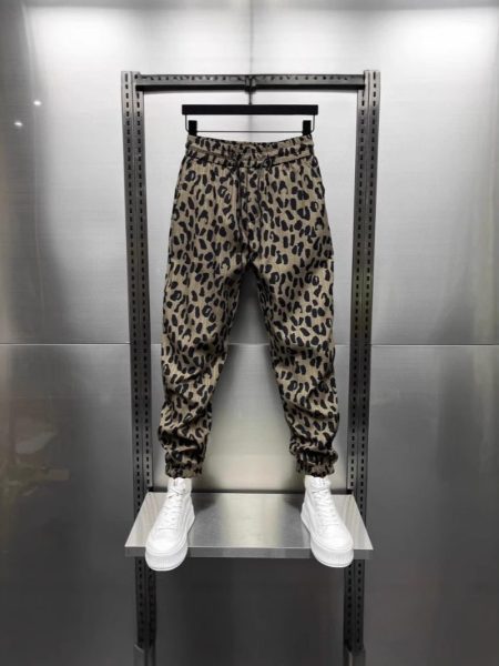 Trendy Brand Personality Leopard Print Casual Pants Men