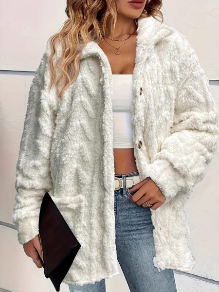 Casual Plush Long Sleeve Lapel Fashion Jacket