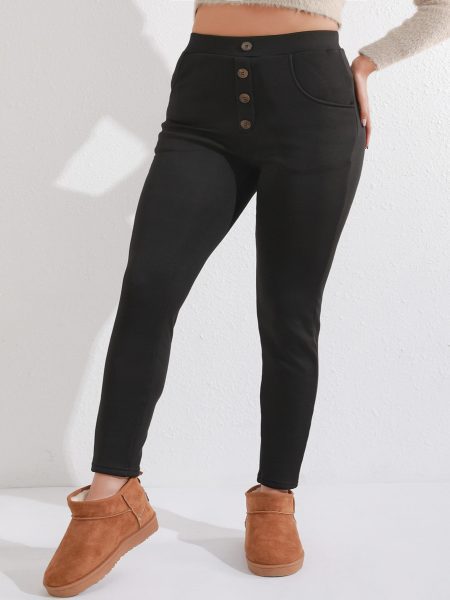 Plus-Size Thermal Yoga Pants for Women – Warm & Stretchy Fit