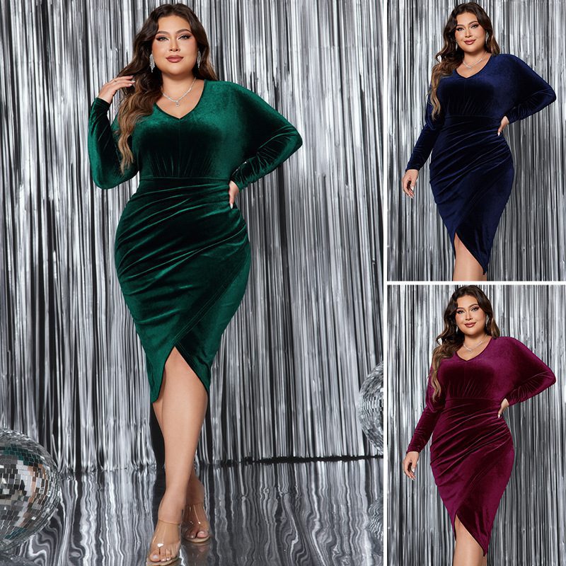 Buy Women's Clothing Online | Buy Trending Dresses for Women Plus Size Long Sleeve Slim Fit High Waist Dress