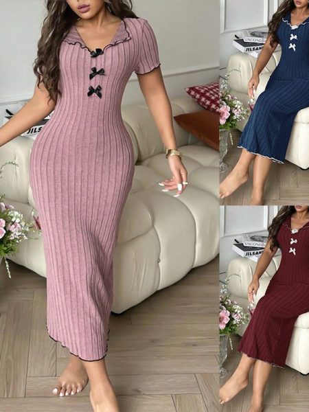 Nightgown Mid Length Dress Homewear