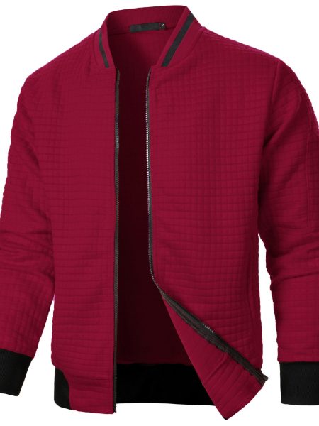 Men's Zip-up Stand Collar Sweatshirt Jacket