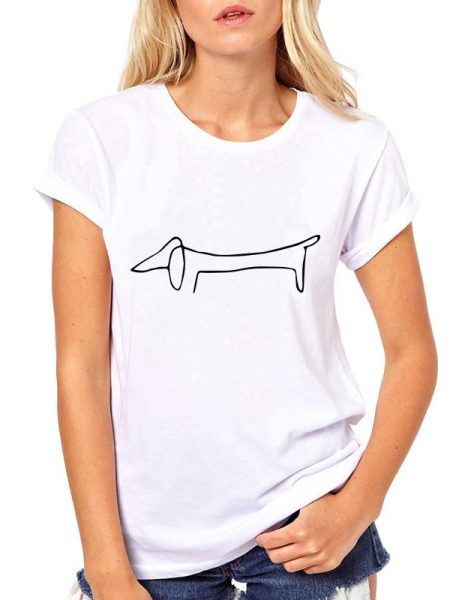 Women's Dachshund Print Short Sleeve T-Shirt