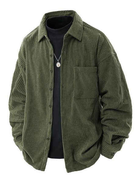 Shirt Collar Fake Two-piece Coat Men