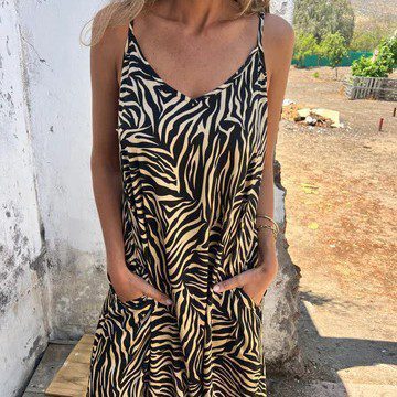 Vacation Style Printed Strappy Maxi Dress For Women