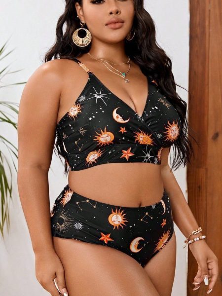 Swimsuit Women's Split Printed Large Size