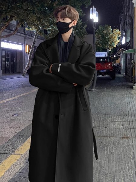 Men's Winter British Style Mid-Long Wool Coat