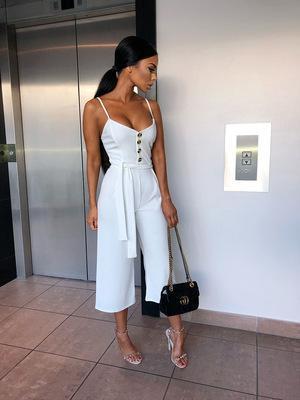 Elegant Commuter Backless Jumpsuit With Straps