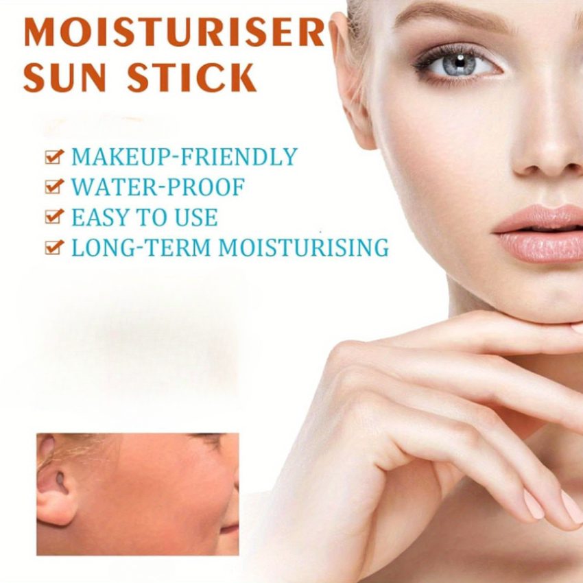 2pcs Bio Sun Stick - Facial Sunscreen - Hydrating & Soothing Moisturizer For All Skin Types - Waterproof Portable Uvioresistant, With Nicotinamide And Vitamin C -15g