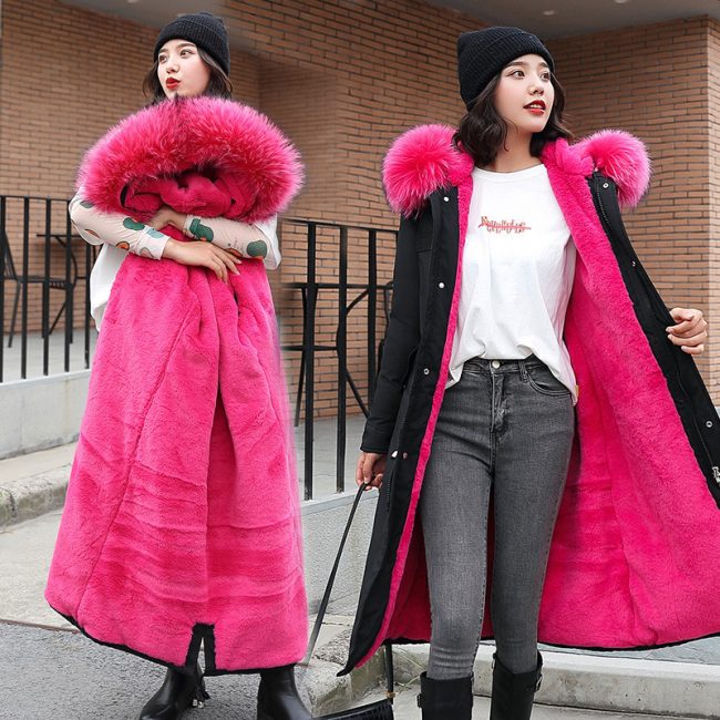 Women's long cotton-padded coat