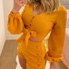 New fashion Lantern Sleeve short  set shorts