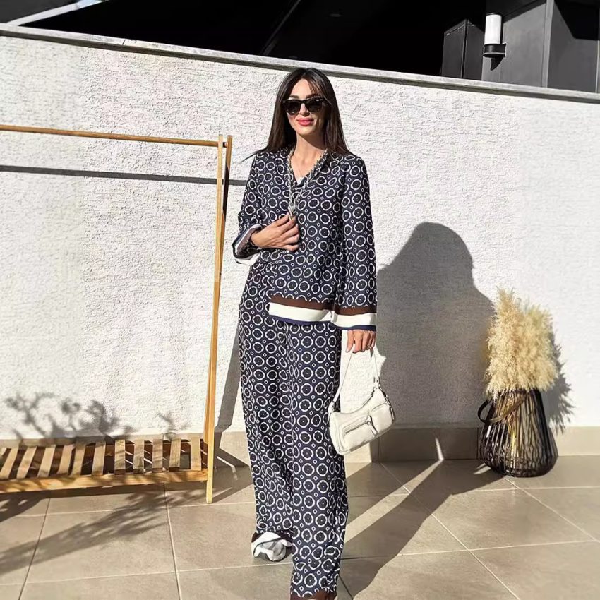 Shirt High Waist Trousers Two-piece Set For Women