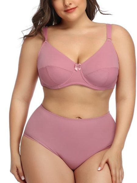 Glossy plus size bra set