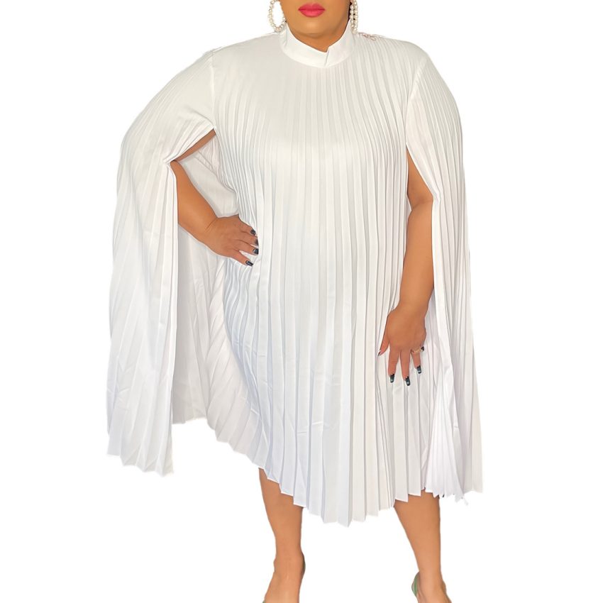 Cape Loose Pleated Plus Size African Dress