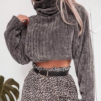 Turtleneck knitted cashmere top