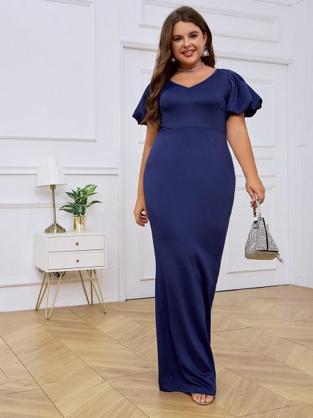 Women's V-neck Backless Sexy Puff Sleeve Dress