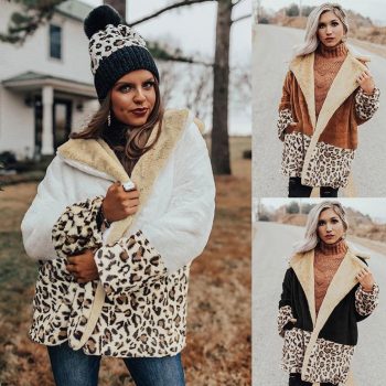 Fashionable warm Lapel Plush coat