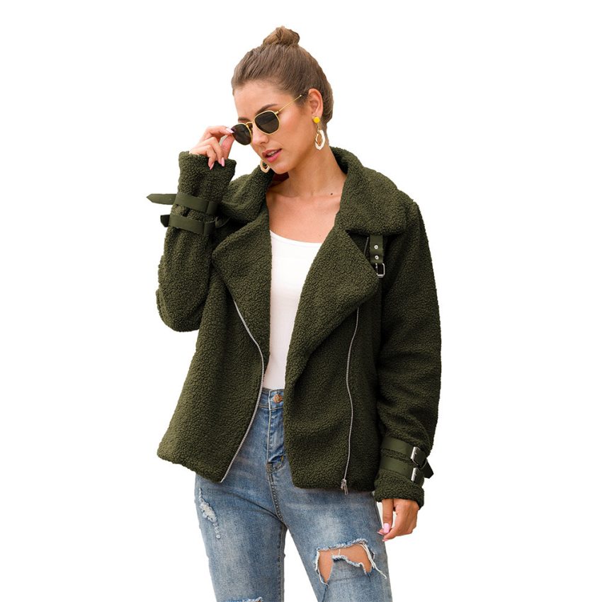 Composite fur biker jacket