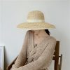 French Hepburn Wind Big Eaves Domed Straw Hat Women's Sun Protection Beach Hat