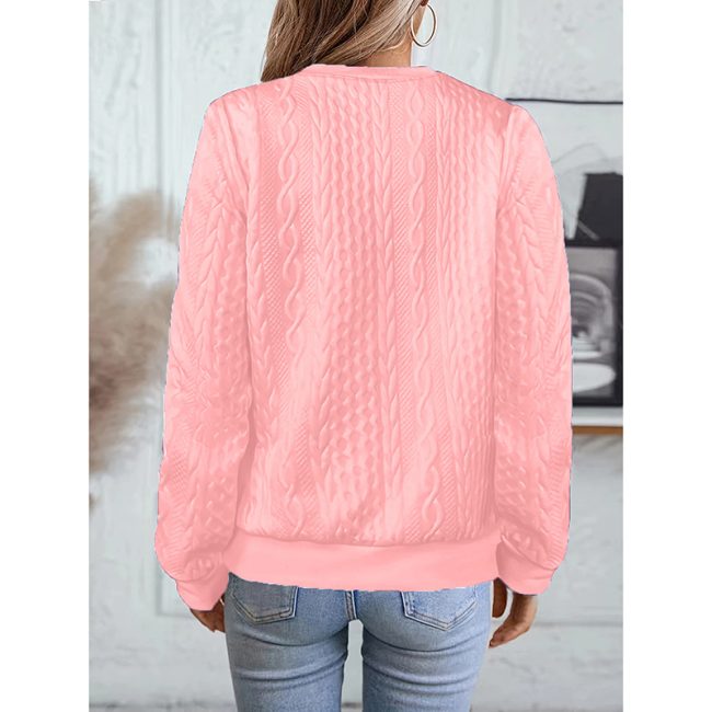 Women's Textured Half Zip Pullover Tops Casual Long Sleeve Crewneck Sweatshirts