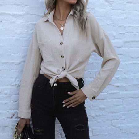 Long Sleeve Lapel Office Button Shirt