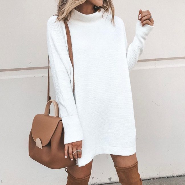 Casual Long Sleeve Round Neck Dress