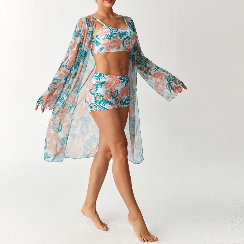 Swimsuit Long Sleeve Blouse Split Three-piece Set
