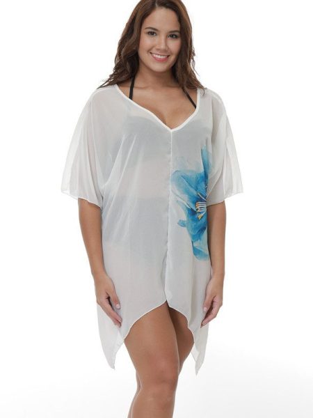 Plus Size Bikini Cover-up Loose Beach Sun Protection Blouse