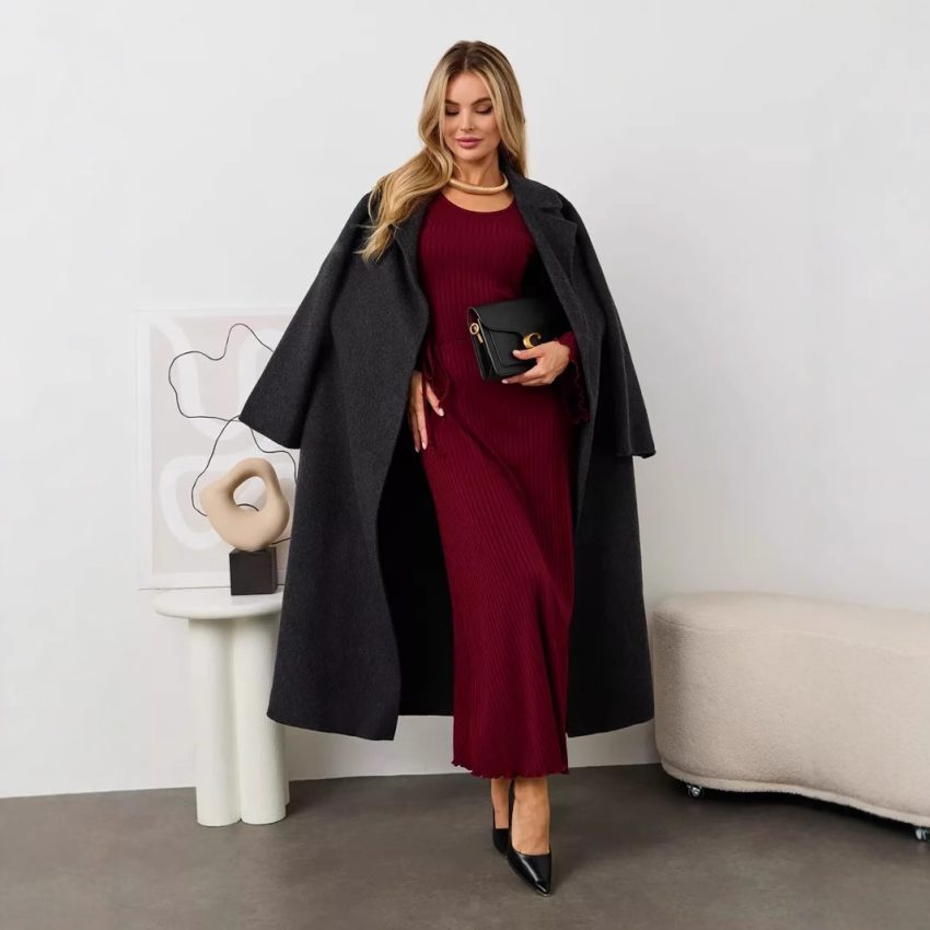 Fashion Statement Lace Up Long Sleeve Dress Women