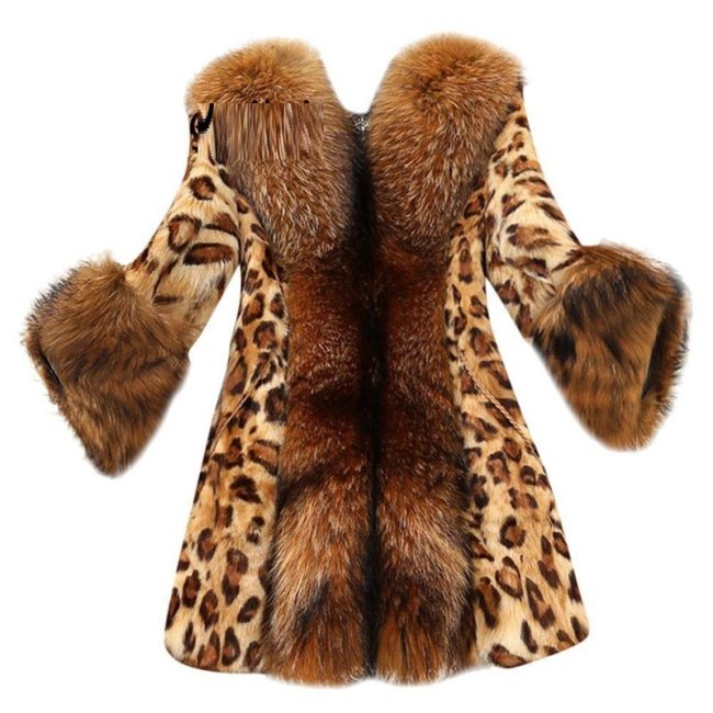 Leopard Print Winter Coat for Women