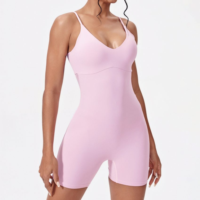 Hollow Shorts Yoga Bra Sports Hip Lifting One-piece