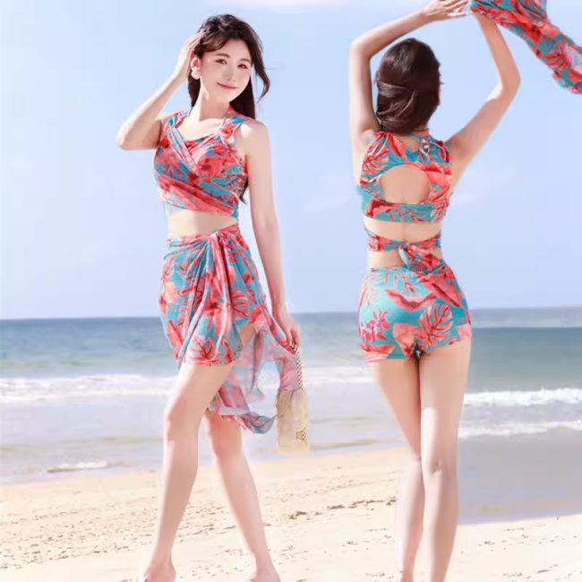 Vacation Seaside Hot Spring Women's Split Bikini Three-piece Swimsuit