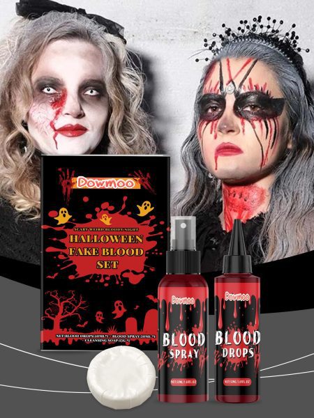 3-piece Set Washable Simulation Fake Blood Filming Horror Realistic Special Effects Makeup Set