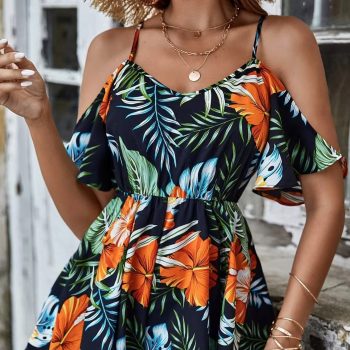 Women's Off-Shoulder Floral Vacation Jumpsuit