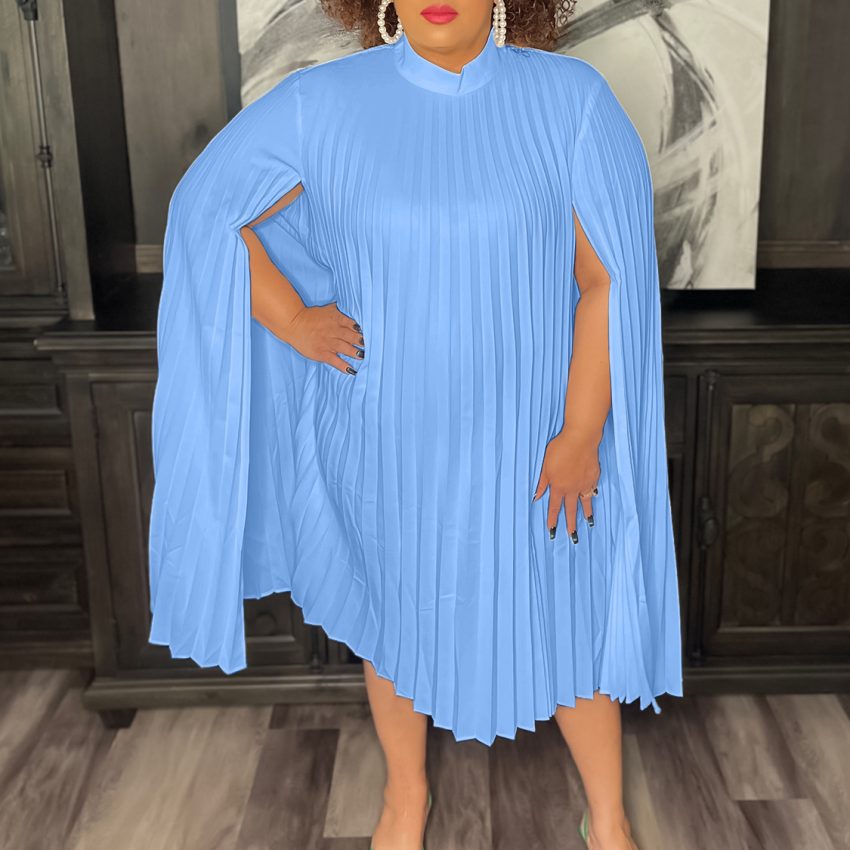 Cape Loose Pleated Plus Size African Dress
