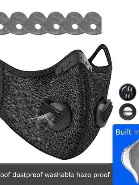 Sport Cycling Face Mask With Active Carbon Filter Breathing Valves Washable