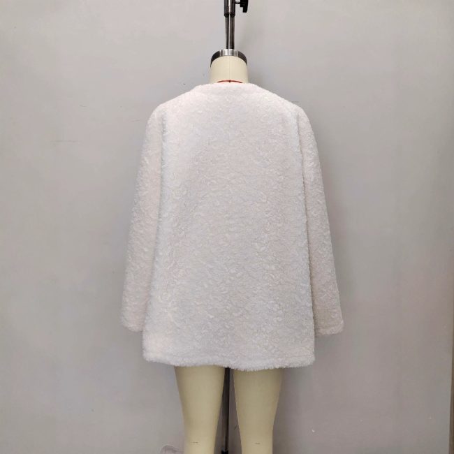 Fashionable Lamb Wool Velvet Padded Thickened Coat