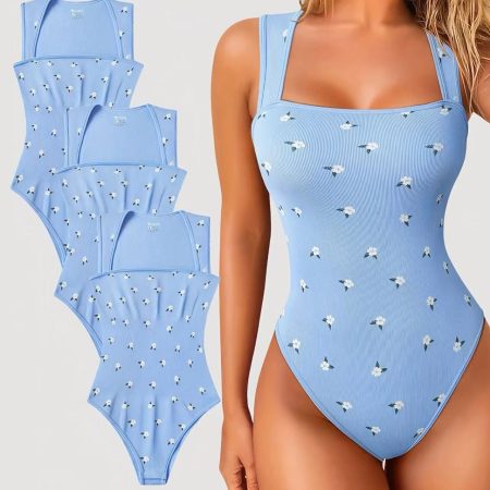 3 Pack NEW Women's Summer Outfit Baby Blue Cherry Print Jumpsuit For Women Vintage Chic