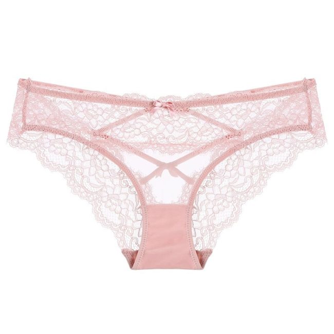 Cross Hollow Girl Transparent Low Waist Women's Briefs Breathable