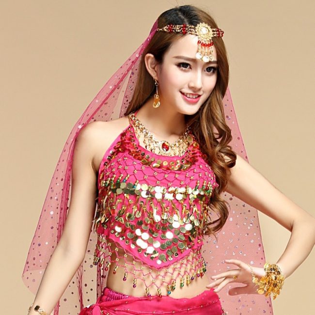 Dance Costume Sequined Chili Bra Top