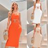 Women's Fashion Pure Color Tube-top Hollow Dress