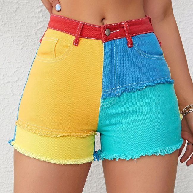 Casual Fashion Splicing Casual Shorts For Women