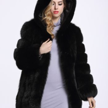 Faux fox fur coat