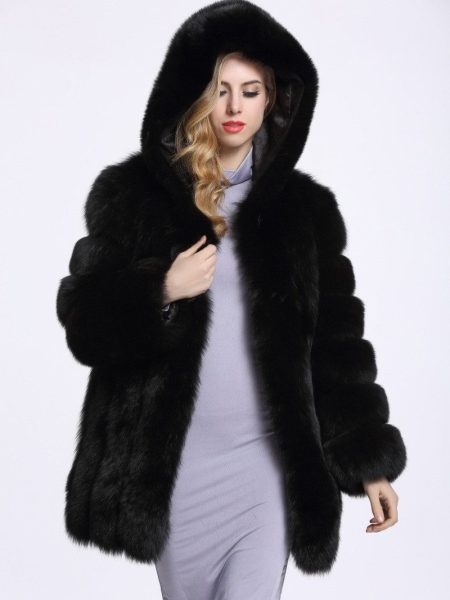 Faux fox fur coat