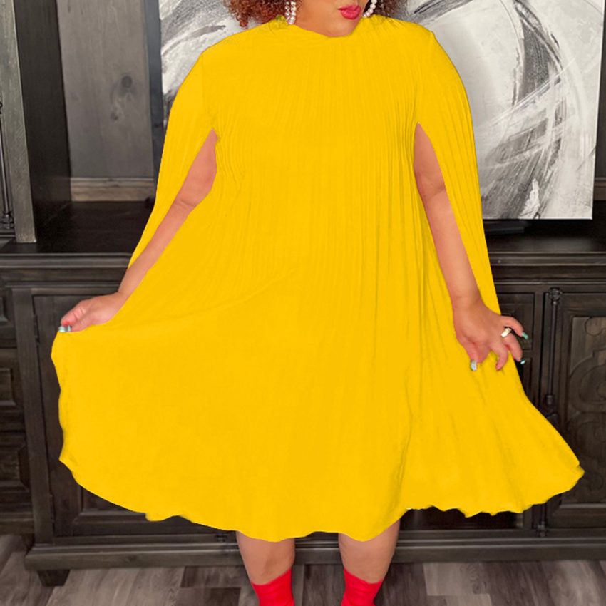 Cape Loose Pleated Plus Size African Dress