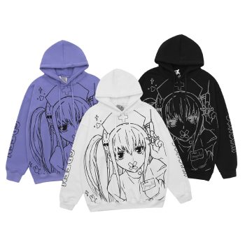 Cute printed loose sweatshirt