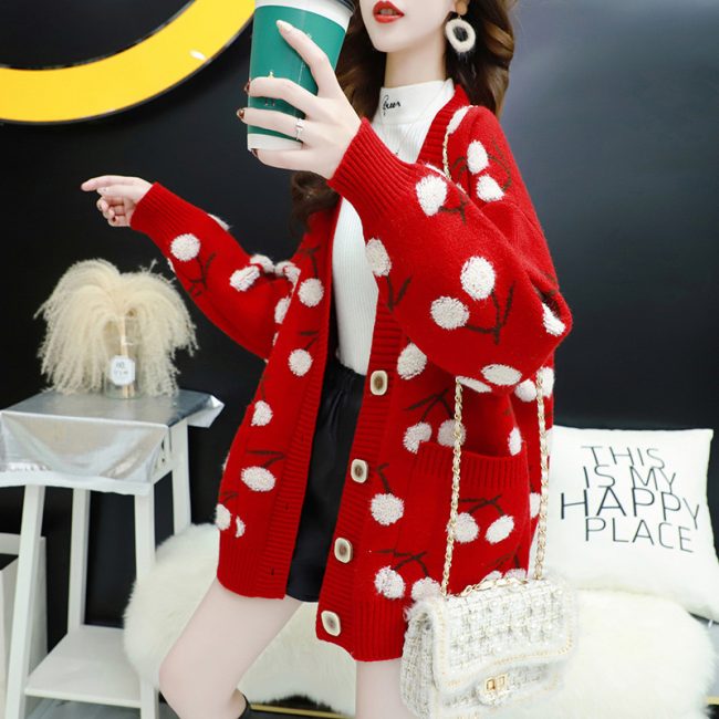 Women's sweet loose sweater coat