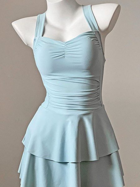 Dress Style Backless Bow Women's Swimsuit With Chest Pad