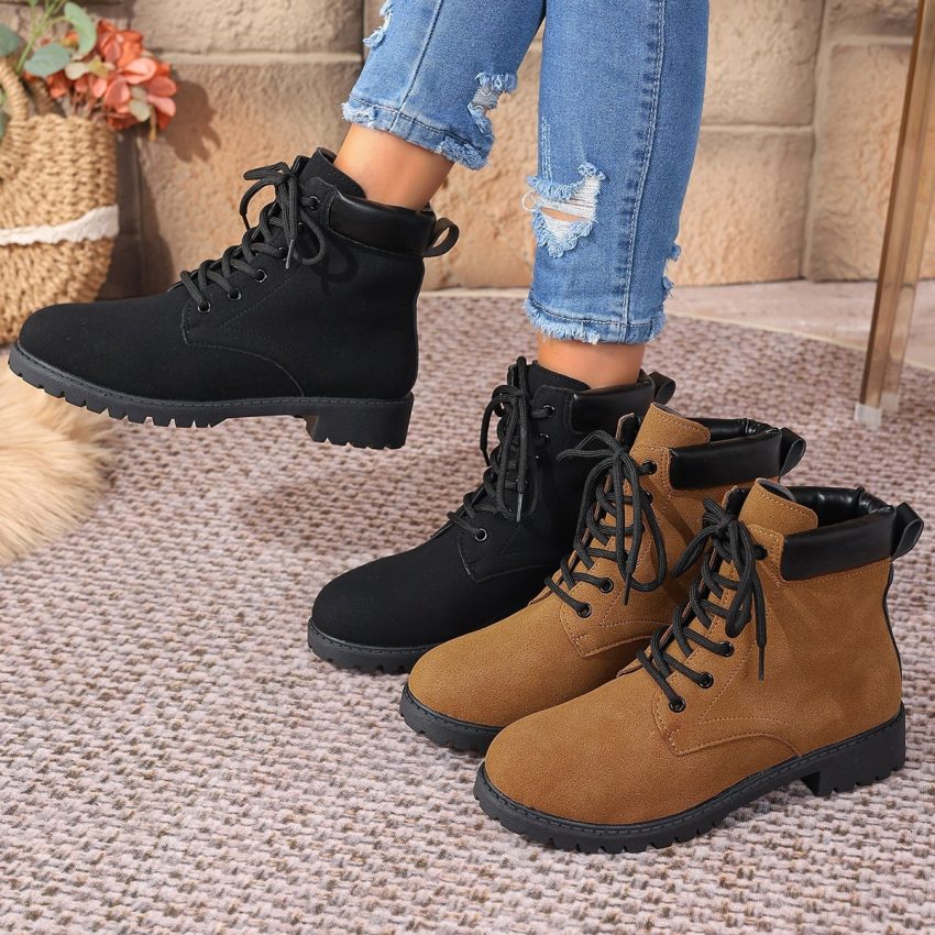 Women's Dr Martens Fashion Front Lace-up Plus Size Short Boots